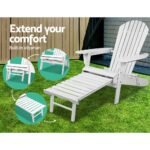 Gardeon 2PC Adirondack Outdoor Chairs Wood Foldable Sun Lounge Patio Furniture - Image 4