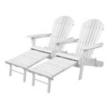 Gardeon 2PC Adirondack Outdoor Chairs Wood Foldable Sun Lounge Patio Furniture - Image 7