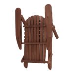 Gardeon 3PC Adirondack Outdoor Table and Chairs Wooden Foldable Beach Chair Brown - Image 5