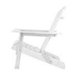 Gardeon 3PC Adirondack Outdoor Table and Chairs Wooden Foldable Beach Chair White - Image 4