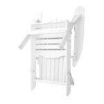 Gardeon 3PC Adirondack Outdoor Table and Chairs Wooden Foldable Beach Chair White - Image 5