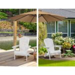 Gardeon 3PC Adirondack Outdoor Table and Chairs Wooden Foldable Beach Chair White - Image 10