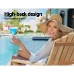 Gardeon 3PC Adirondack Outdoor Table and Chairs Wooden Beach Chair Natural - Image 11