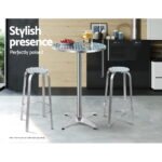 Gardeon 2x Outdoor Bar Stools Aluminum - Image 4