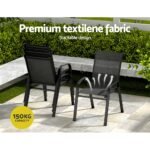 Gardeon 5PC Outdoor Dining Set Table and Chairs Patio Furniture Bistro Set Garden Black - Image 5