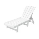 Gardeon Sun Lounge Beach Chair HDPE Adirondack Lounger Patio Outdoor Furniture with Wheels White