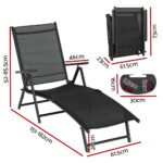 Gardeon Sun Lounge Outdoor Lounger Aluminium Folding Beach Chair Camping Patio - Image 2