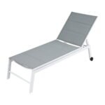 Gardeon Sun Lounger Chaise Lounge Wheels Patio Furniture Outdoor Setting White - Image 7