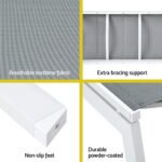 Gardeon Sun Lounger Chaise Lounge Wheels Patio Furniture Outdoor Setting White - Image 6