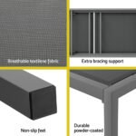 Gardeon Sun Lounge Outdoor Lounger Aluminium Folding Beach Chair Wheels Patio - Image 6