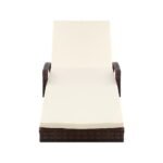 Gardeon Sun Lounge Wicker Lounger Outdoor Furniture Beach Chair Patio Adjustable Cushion Brown - Image 3