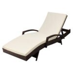Gardeon Sun Lounge Wicker Lounger Outdoor Furniture Beach Chair Patio Adjustable Cushion Brown - Image 8