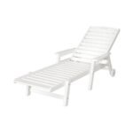 Gardeon Sun Lounge Lounger Beach Chair HDPE Patio Outdoor Furniture with Wheels White