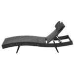 Gardeon Sun Lounge Wicker Lounger Outdoor Furniture Beach Chair Garden Adjustable Black - Image 3