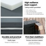 Gardeon Sun Lounge Wicker Lounger Outdoor Furniture Day Bed Wheels Patio Black - Image 6