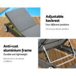 Gardeon Sun Lounge Wicker Lounger Outdoor Furniture Day Bed Wheels Patio Grey - Image 4