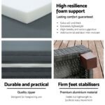 Gardeon Sun Lounge Wicker Lounger Outdoor Furniture Day Bed Wheels Patio Grey - Image 6