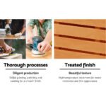 Gardeon Outdoor Storage Bench Box Wooden Garden Chair 2 Seat Timber Furniture - Image 4