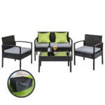 Gardeon Outdoor Sofa Set Wicker Lounge Setting Table and Chairs Storage Cover - Image 7
