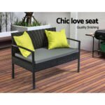 Gardeon Outdoor Sofa Set Wicker Lounge Setting Table and Chairs Storage Cover - Image 4