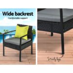 Gardeon Outdoor Sofa Set Wicker Lounge Setting Table and Chairs Storage Cover - Image 5
