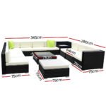 Gardeon 13-Piece Outdoor Sofa Set Wicker Couch Lounge Setting 11 Seater - Image 2