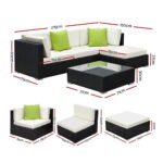 Gardeon 5-Piece Outdoor Sofa Set Wicker Couch Lounge Setting Cover - Image 2