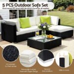 Gardeon 5-Piece Outdoor Sofa Set Wicker Couch Lounge Setting Cover - Image 4