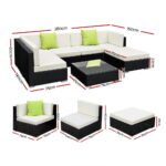 Gardeon 7-Piece Outdoor Sofa Set Wicker Couch Lounge Setting Cover - Image 2