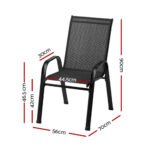 Gardeon 6PC Outdoor Dining Chairs Stackable Lounge Chair Patio Furniture Black - Image 2