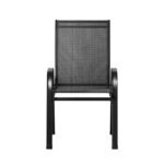 Gardeon 6PC Outdoor Dining Chairs Stackable Lounge Chair Patio Furniture Black - Image 3