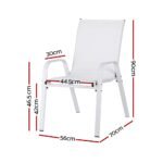 Gardeon 4PC Outdoor Dining Chairs Stackable Lounge Chair Patio Furniture White - Image 2