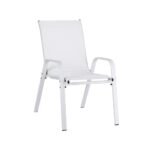 Gardeon 4PC Outdoor Dining Chairs Stackable Lounge Chair Patio Furniture White - Image 3