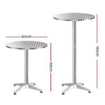 Gardeon Set of 2 Outdoor Bar Table Aluminium Round 70/110CM - Image 2