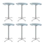 Gardeon Set of 6 Outdoor Bar Table Aluminium Round 70/110CM - Image 3