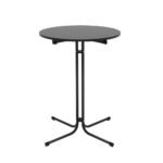 Gardeon Outdoor Bar Table Round Folding Desk Top 109cm Patio Furniture Black - Image 3
