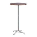 Gardeon Outdoor Bar Table Wooden Cafe Table Aluminium Pole Round