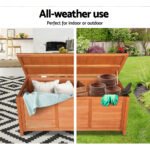 Gardeon Outdoor Storage Bench Box 210L Wooden Patio Furniture Garden Chair Seat - Image 4