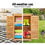 Gardeon Portable Wooden Garden Storage Cabinet - Image 6