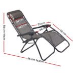 Gardeon 2PC Zero Gravity Chair Folding Outdoor Recliner Adjustable Sun Lounge Camping Beige - Image 2