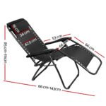 Gardeon 2PC Zero Gravity Chair Folding Outdoor Recliner Adjustable Sun Lounge Camping Black - Image 2