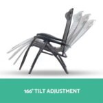 Gardeon 2PC Zero Gravity Chair Folding Outdoor Recliner Adjustable Sun Lounge Camping Grey - Image 5