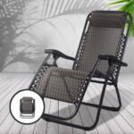 Gardeon 2PC Zero Gravity Chair Folding Outdoor Recliner Adjustable Sun Lounge Camping Grey - Image 7