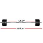 Everfit 68kg Barbell Set Weight Plates Bar Lifting Bench 168cm - Image 2