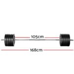 Everfit 88kg Barbell Set Weight Plates Bar Lifting Bench 168cm - Image 2
