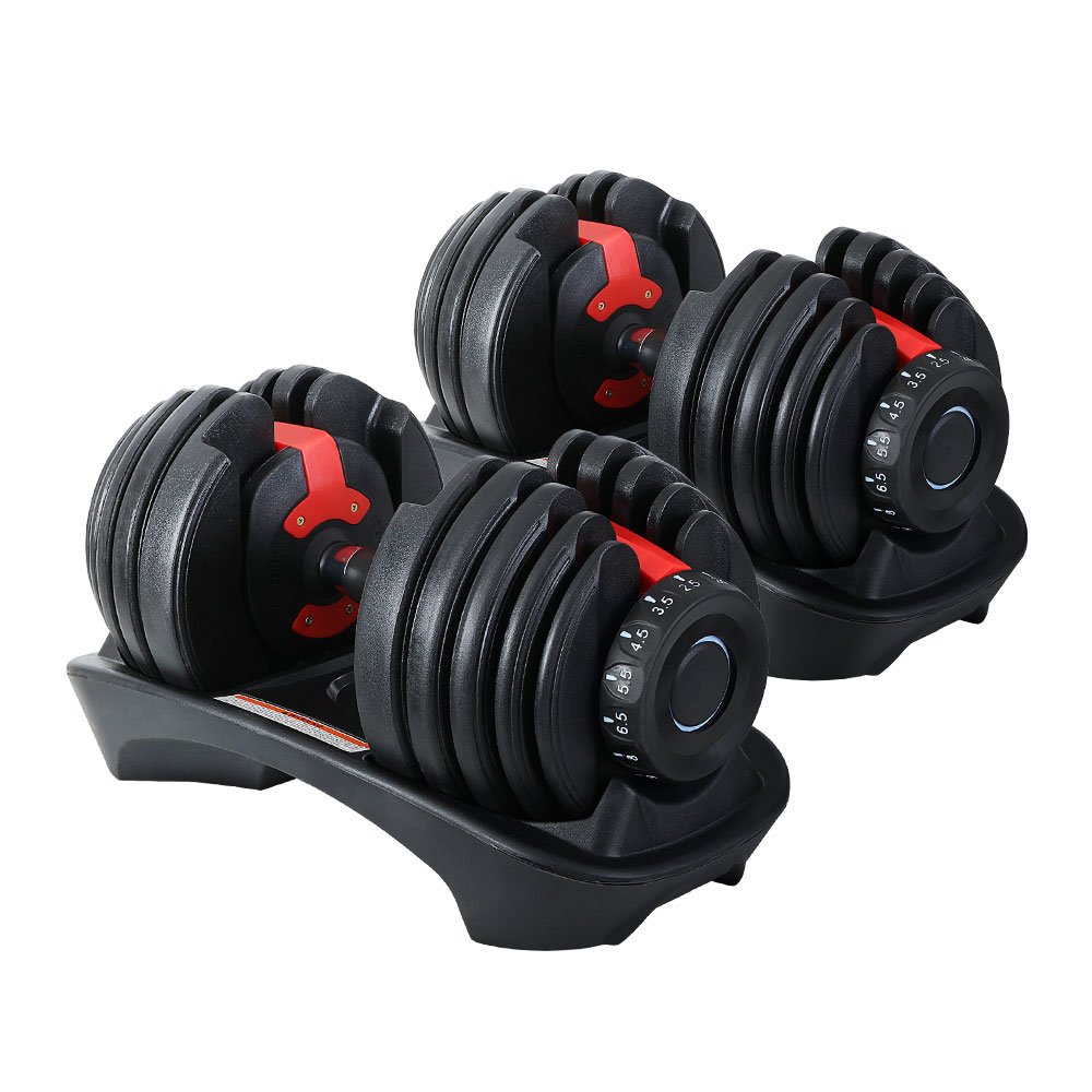 FIT-K-DB-24KGX2-00.jpg Everfit 24kg Dumbbells Adjustable Dumbbell Weight Plates Home Gym 2pcs - Image 1