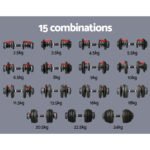 Everfit 24kg Dumbbells Adjustable Dumbbell Weight Plates Home Gym 2pcs - Image 6