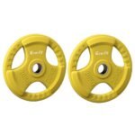 Everfit Weight Plates Olympic 20kgx2 Dumbbell Barbell Plate Weight Lifting Home Gym Yellow - Image 3