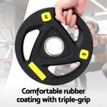 Everfit Barbells Set 16kg 120cm Dumbbells Barbells Plate Weight Lifting Home Gym - Image 4