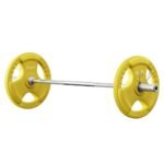 Everfit Barbells 46KG 120CM Dumbbell Barbell Plate Weight Lifting Home Gym Yellow - Image 3